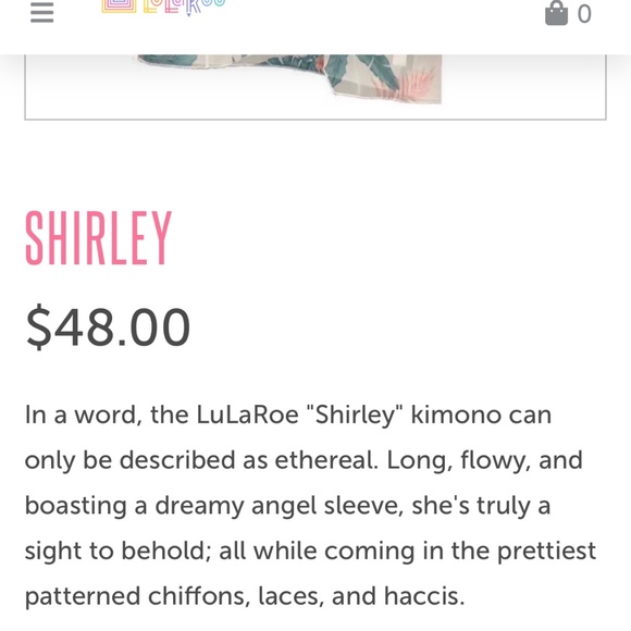 NWT LuLaRoe Shirley Kimono (L) Sheer Lightweight Boho Duster Cardigan Cover-Up - Picture 7 of 9